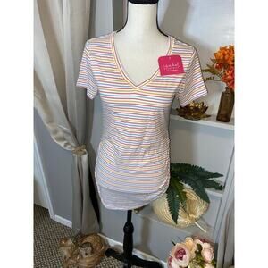 Isabel Maternity by Ingrid & Isabel NWT Small White Multi Colored Tee T-Shirt